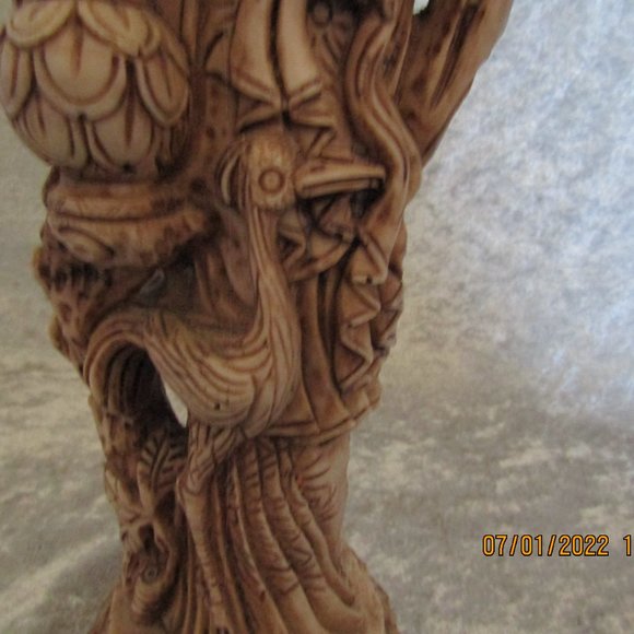 15" Resin Asian Women With Birds Statue - Picture 6 of 12